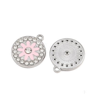 304 Stainless Steel with Enamel and Rhinestone Pendants STAS-Z166-12P-1