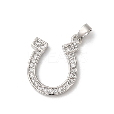 Rack Plating Brass Clear Cubic Zirconia Pendants KK-Z056-21P-1