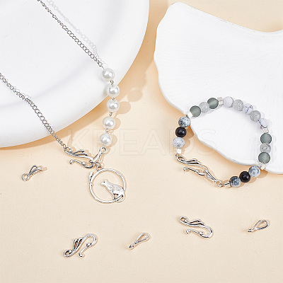 70Pcs Tibetan Style Alloy Hook and Eye Clasps FIND-SC0008-05-1