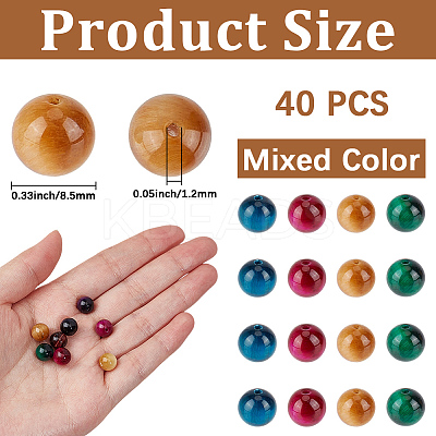 40Pcs Natural Tiger Eye Beads G-PA0002-49-1
