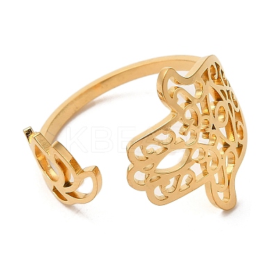 304 Stainless Steel Open Cuff Ring RJEW-Z026-01G-1