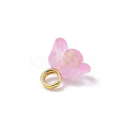 60Pcs 12 Colors Frosted Acrylic Flower Charms PALLOY-JF03550-1