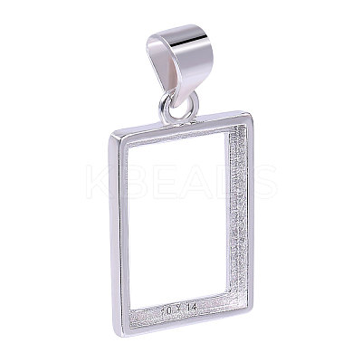 1Pc 925 Sterling Silver Pendant Cabochon Settings STER-BC0002-77B-1