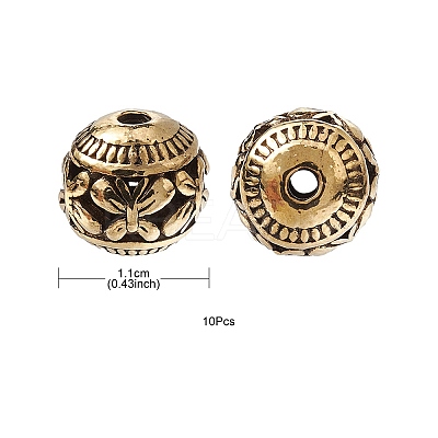 Tibetan Style Hollow Alloy Beads TIBEB-YW0001-12G-1