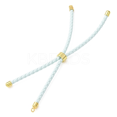 Adjustable Round Braided Microfiber Leather Cord Bracelet Making KK-CBAC260-01G-23-1