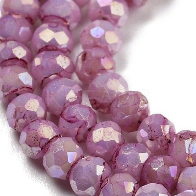 Opaque Baking Paint Glass Beads Strands DGLA-F002-03G-1