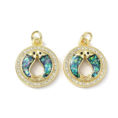 Brass Micro Pave Cubic Zirconia Pendants KK-A197-06G-1