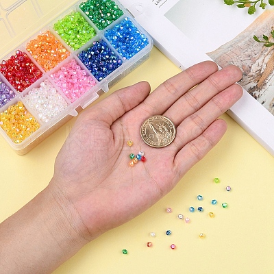 Bicone AB Color Plated Eco-Friendly Transparent Acrylic Beads TACR-CJ0001-12-1