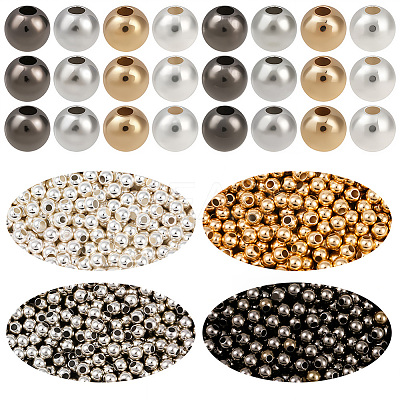 2400Pcs 4 Colors Round CCB Plastic Spacer Beads CCB-PA0001-05B-1