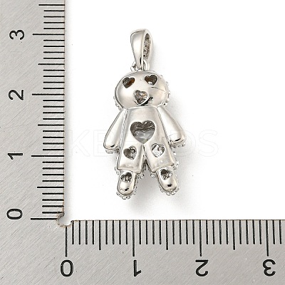 Rack Plating Brass Clear Cubic Zirconia Pendants KK-P277-38P-01-1