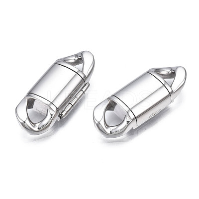 Non-Tarnish 304 Stainless Steel Fold Over Clasps STAS-S080-01C-P-1