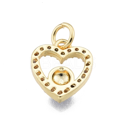 Brass Micro Pave Clear Cubic Zirconia Charms KK-I691-01B-1