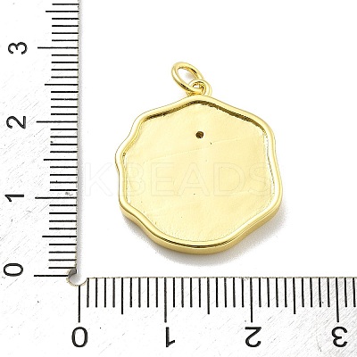 Rack Plating Brass Micro Pave Cubic Zirconia Pendants KK-D359-34G-1