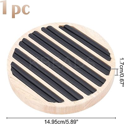 6-Slot Wood Finger Ring Display Plate EDIS-WH0012-09A-1