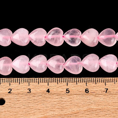 Heart Natural Rose Quartz Beads Strands X-G-G632-01-1