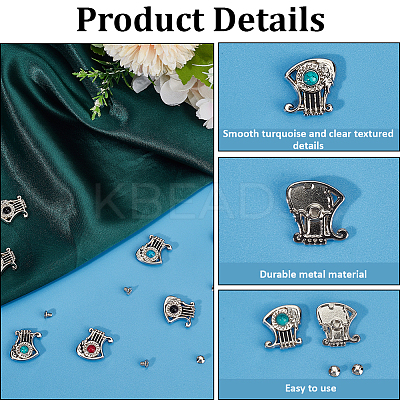 16 Sets 4 Colors Alloy Coin Screwback Rivets FIND-CP0002-65A-1