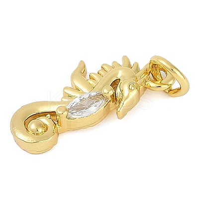 Rack Plating Brass Micro Pave Cubic Zirconia Pendants KK-P287-41A-G-1