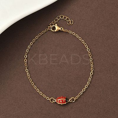 304 Stainless Steel Enamel Link Bracelets BJEW-K226-17B-G-1