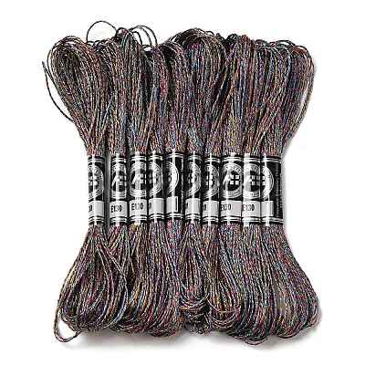 10 Skeins 12-Ply Metallic Polyester Embroidery Floss OCOR-Q057-A05-1