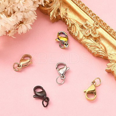 5Pcs 5 Colors 304 Stainless Steel Lobster Claw Clasps STAS-YW0001-53-1