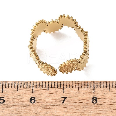 304 Stainless Steel Open Cuff Rings for Women RJEW-K309-36G-1