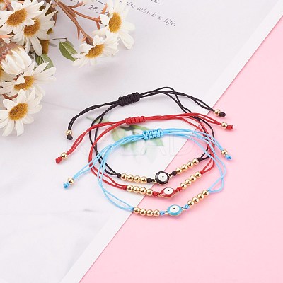 Adjustable Nylon Thread Braided Bead Bracelets BJEW-JB05997-1
