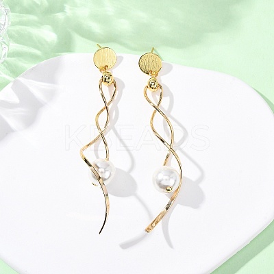 Brass Round Tassel Stud Earrings KK-P325-49G-1