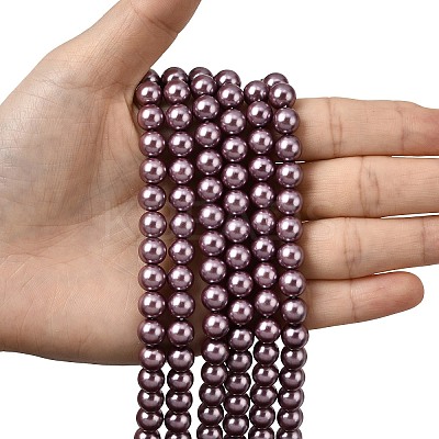 Eco-Friendly Dyed  Glass Pearl Round Beads Strands HY-A002-8mm-RB062-1