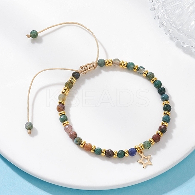 Star 201 Stainless Steel Charm Bracelets BJEW-JB12801-01-1