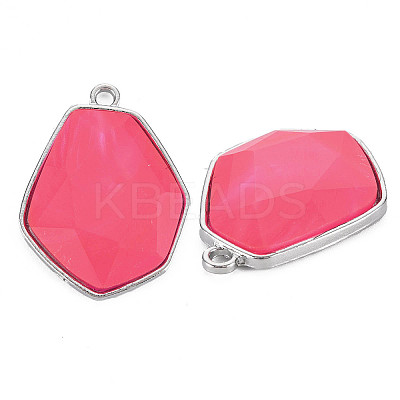 Faceted Glass Pendants PALLOY-N167-01-04P-RS-1