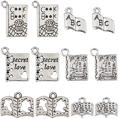 96Pcs 6 Style Tibetan Style Alloy Pendants FIND-SC0008-53-1