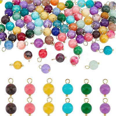 100Pcs Natural White Jade Charms FIND-FH0004-84-1