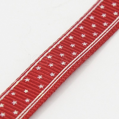 Star Printed Grosgrain Ribbon SRIB-G006-10mm-02-1