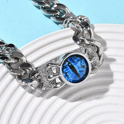 Eye 201/304 Stainless Steel Link Bracelets BJEW-F522-02P-01-1