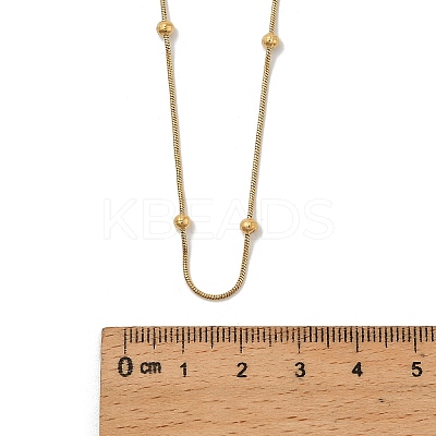 3MM 304 Stainless Steel Round Snake Chain Necklaces for Women Men NJEW-F351-03G-1
