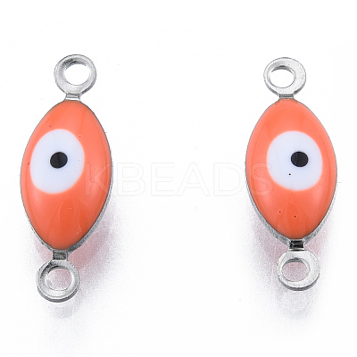 304 Stainless Steel Enamel Connector Charms STAS-N092-179F-1