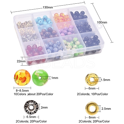 DIY Round Mixed Stone Beads Bracelet Making Kit DIY-YW0004-97-1