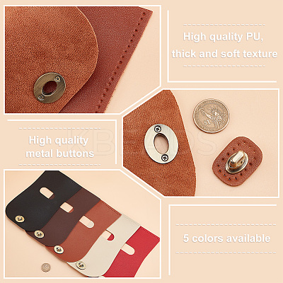 5Pcs 5 Colors Imitation Leather Bag Cover FIND-PH0006-67-1