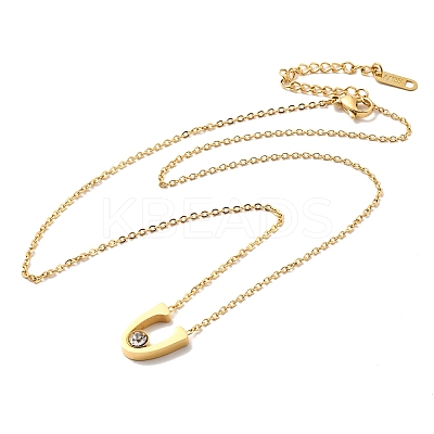 Initial Letter V Ion Plating(IP) 304 Stainless Steel Pendant Necklaces NJEW-P290-03G-1