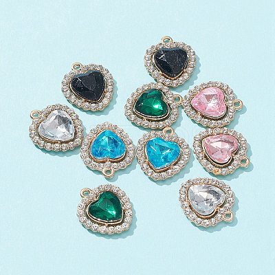 10Pcs 5 Color Acrylic Rhinestone Pendants FIND-FS0001-40-1