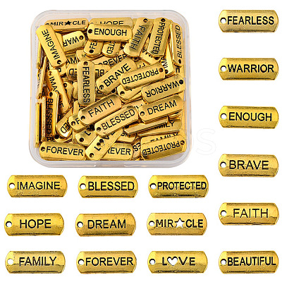 120Pcs Tibetan Style Alloy Rectangle Pendants FIND-FS0003-62-1