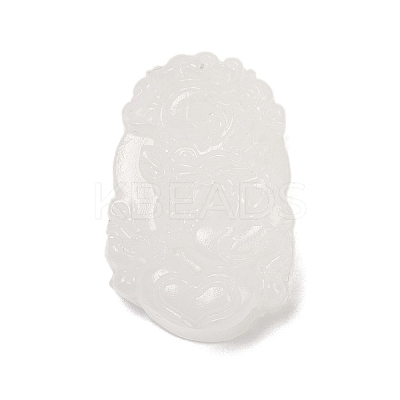 Natural White Jade Carved Pendants G-S384-01E-1