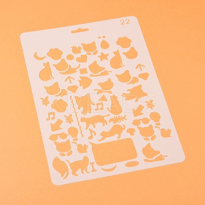 Plastic Reusable Drawing Painting Stencils Templates DIY-F018-B22-1