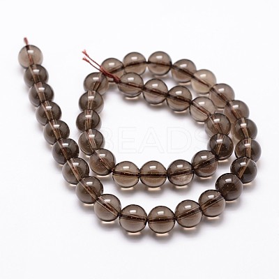 Natural Smoky Quartz Bead Strands G-G735-28-12mm-1