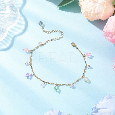 304 Stainless Steel Link Chain Anklets AJEW-AN00699-01-1