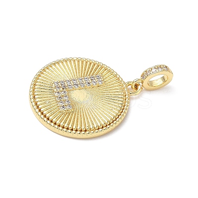 Brass Micro Pave Clear Cubic Zirconia Pendants KK-L253-17G-L-1