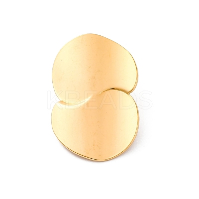 Flat Round 304 Stainless Steel Stud Earrings EJEW-F357-04G-1