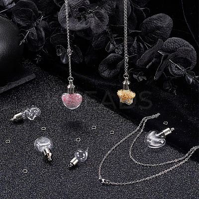 36Pcs 6 Styles Clear Glass Bottle Pendants GLAA-SC0002-35-1