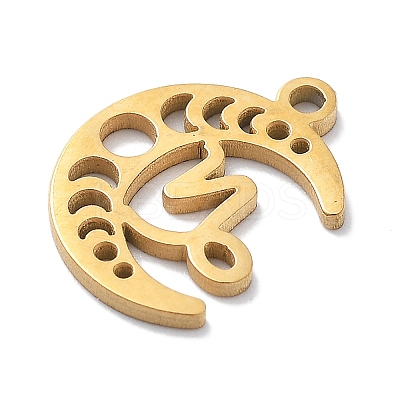 Real 18K Gold Plated 304 Stainless Steel Pendants STAS-R003-02G-02-1