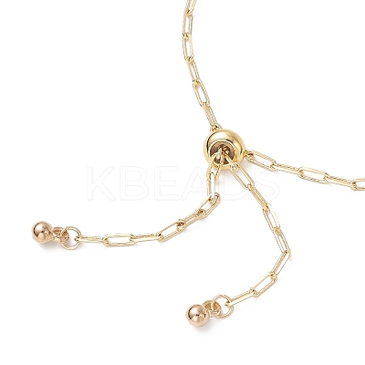 Adjustable Brass Paperclip Chain Slider Bracelet Making BJEW-JB01381-1